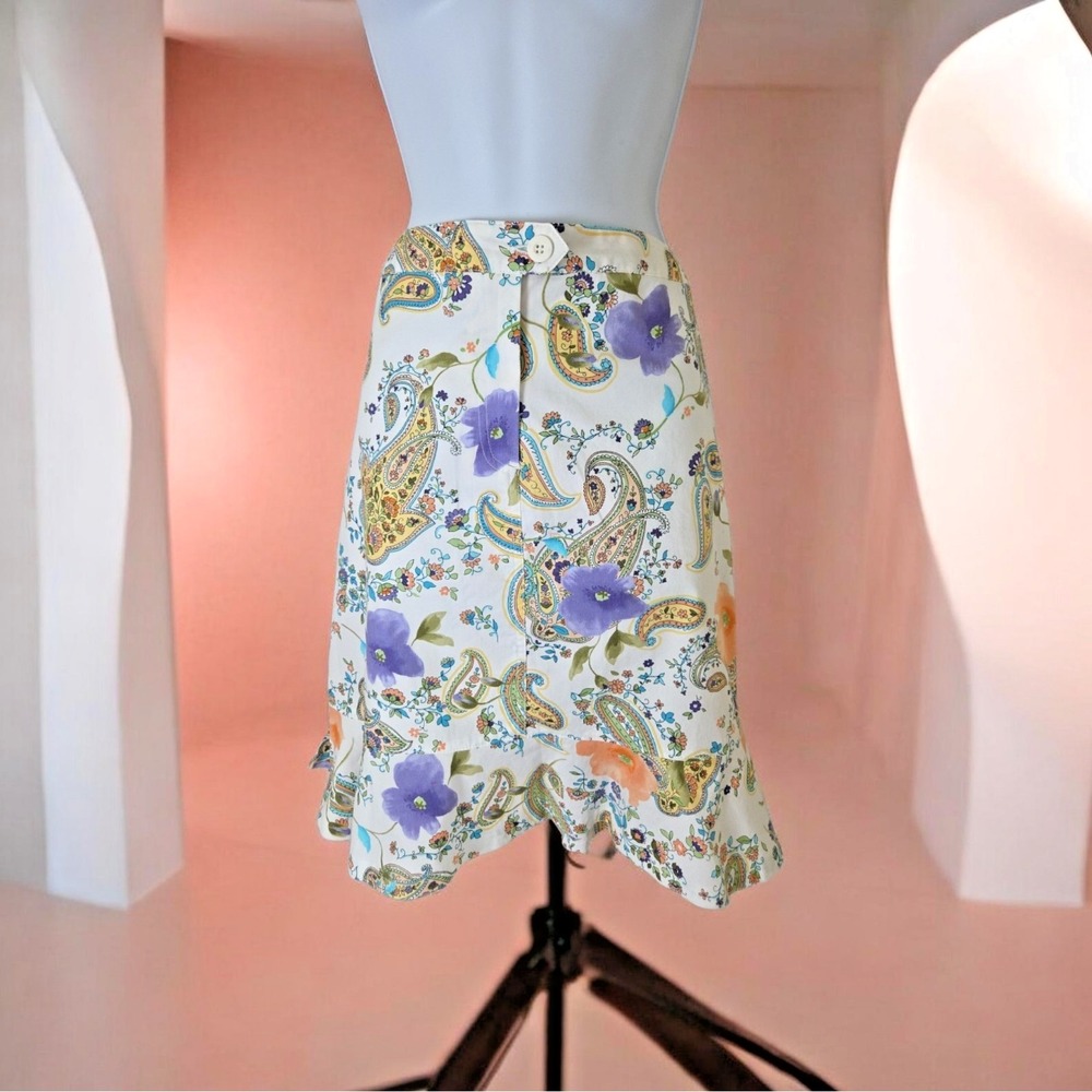 STO Multicolor Tulip Skirt 12 Floral Paisley Pockets Stretch Spring Easter Boho‎
